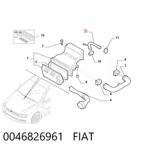 Патрубок вентиляції картера 0046826961 Fiat/Alfa/Lancia