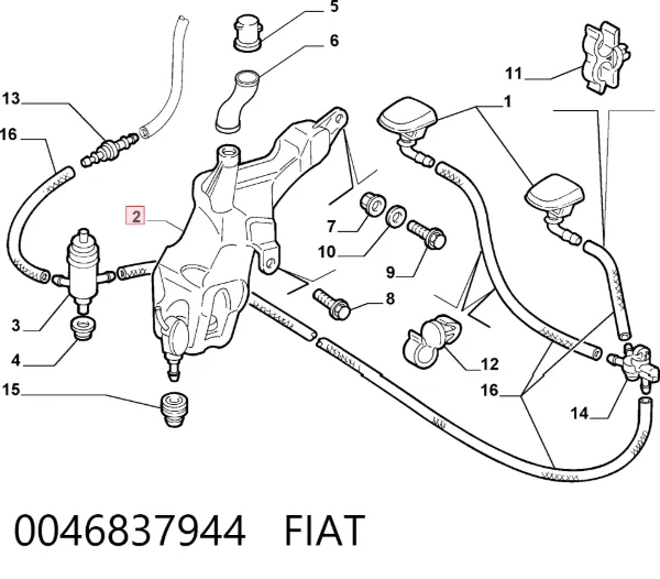 Бачок омивача Fiat Doblo I