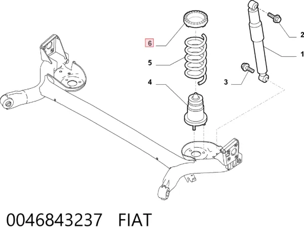 Проставка (гумове кільце) пружини задньої, верхня 0046843237 Fiat/Alfa/Lancia
