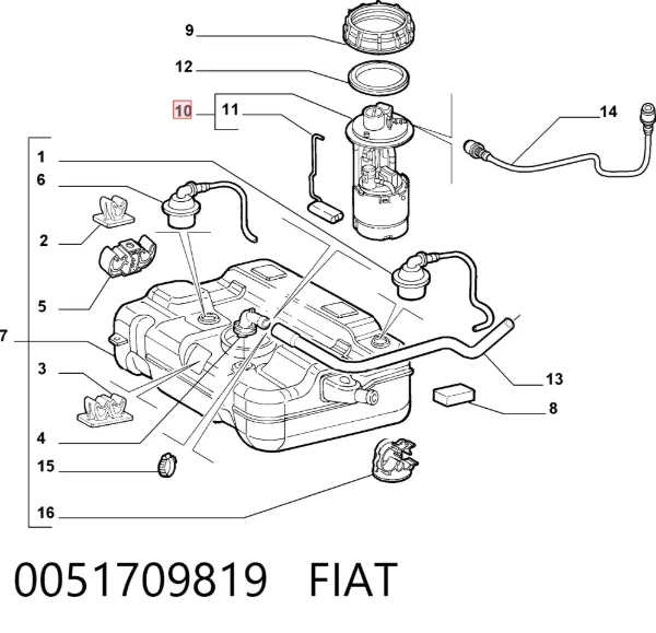 Бензонасос 0051709819 Fiat/Alfa/Lancia