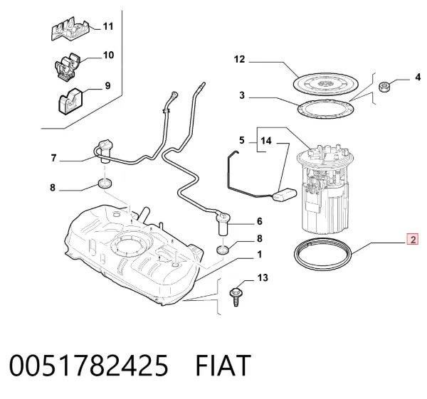 Прокладка датчика рівня (топл.бак) 0051782425 Fiat/Alfa/Lancia
