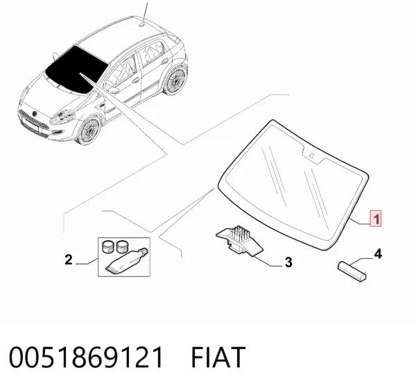 Лобове скло 0051869121 Fiat/Alfa/Lancia