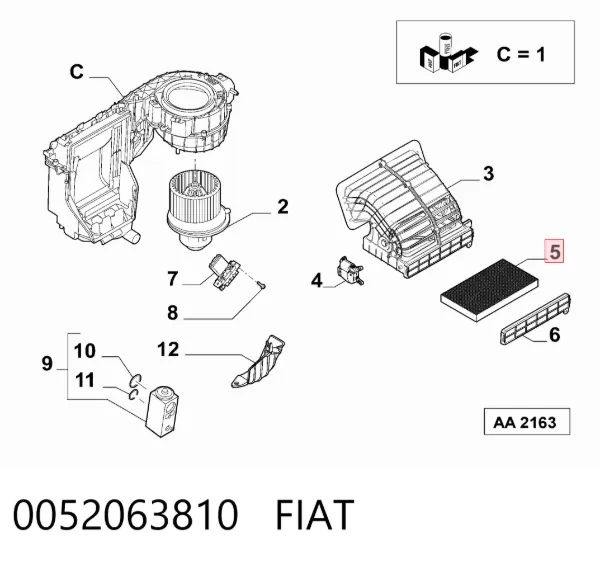Фільтр салону 0052063810 Fiat/Alfa/Lancia