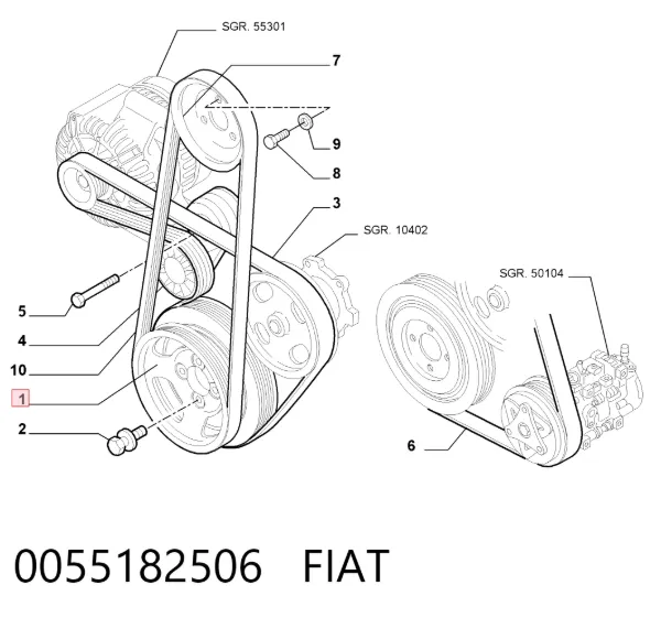 Шків колінвала 0055182506 Fiat/Alfa/Lancia