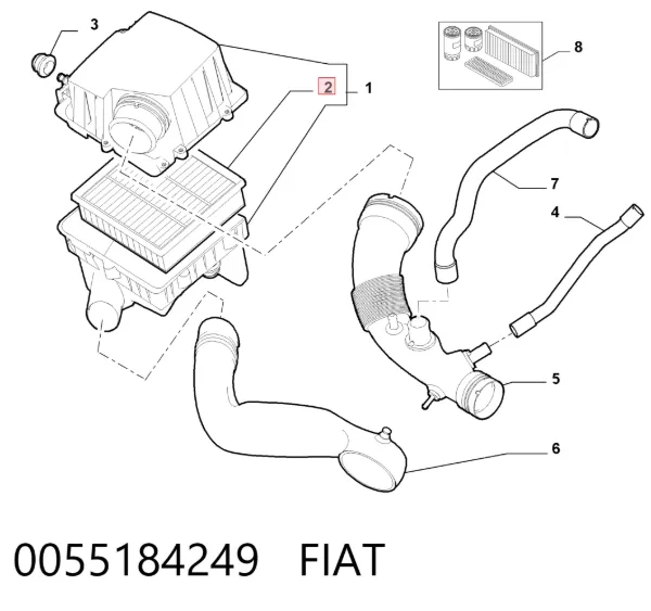 Повітряний фільтр 0055184249 Fiat/Alfa/Lancia