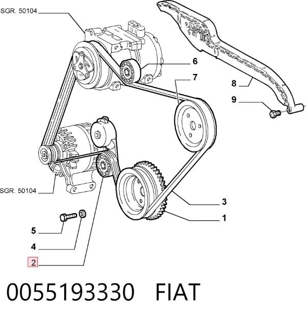 Натягувач приводного ременя 0055193330 Fiat/Alfa/Lancia