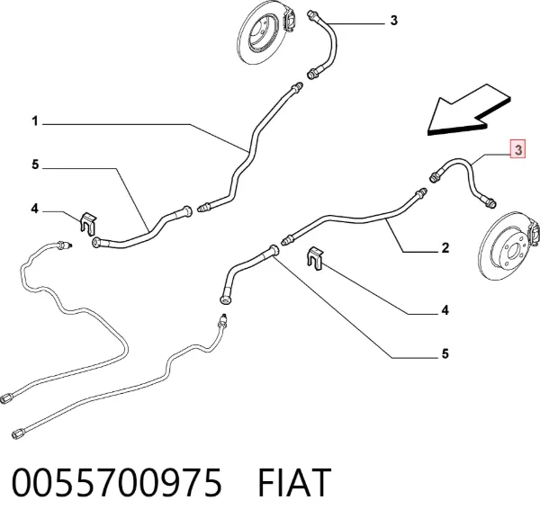 Шланг гальмівний задній 0055700975 Fiat/Alfa/Lancia