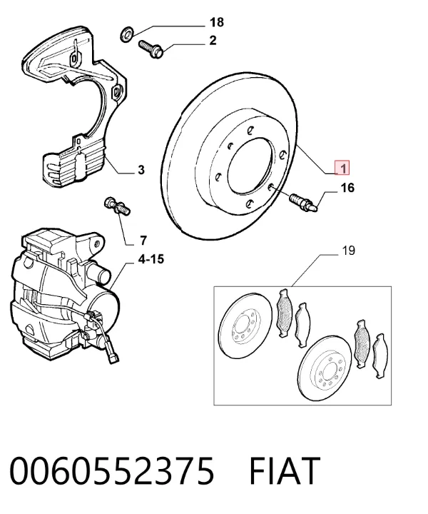 Гальмівні диски передні 0060552375 Fiat/Alfa/Lancia