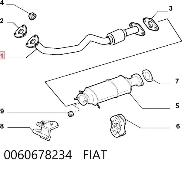 Труба приймальна (штани) глушника, передня 0060678234 Fiat/Alfa/Lancia