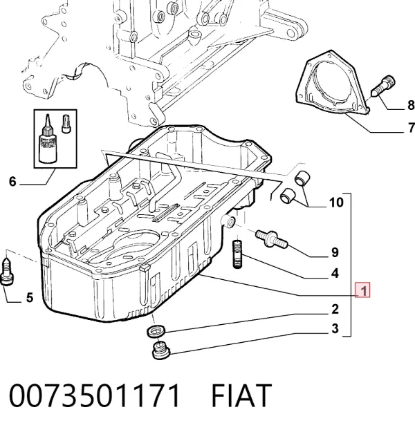Піддон масляний картера двигуна 0073501171 Fiat/Alfa/Lancia