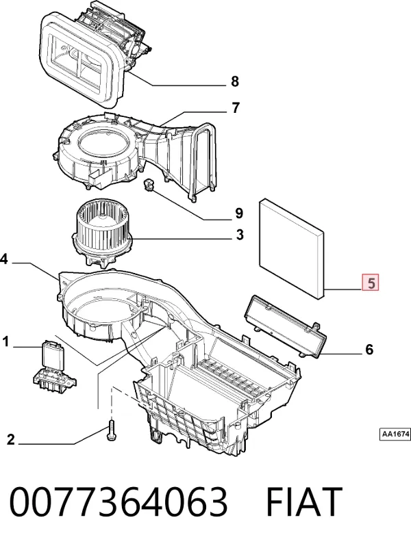 Фільтр салону 0077364063 Fiat/Alfa/Lancia