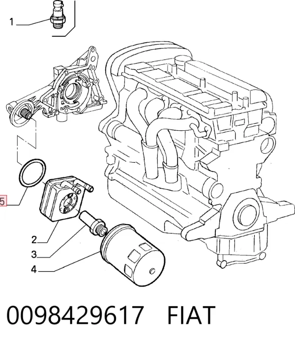 Прокладка радіатора масляного 0098429617 Fiat/Alfa/Lancia