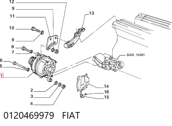 Генератор 0120469979 Fiat/Alfa/Lancia