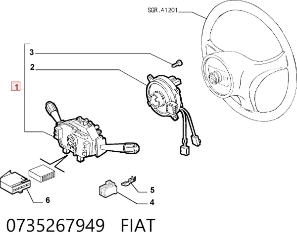 Перемикач підрульовий, лівий 0735267949 Fiat/Alfa/Lancia