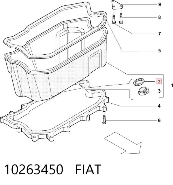 Прокладка натягувача ланцюга ГРМ 10263450 Fiat/Alfa/Lancia