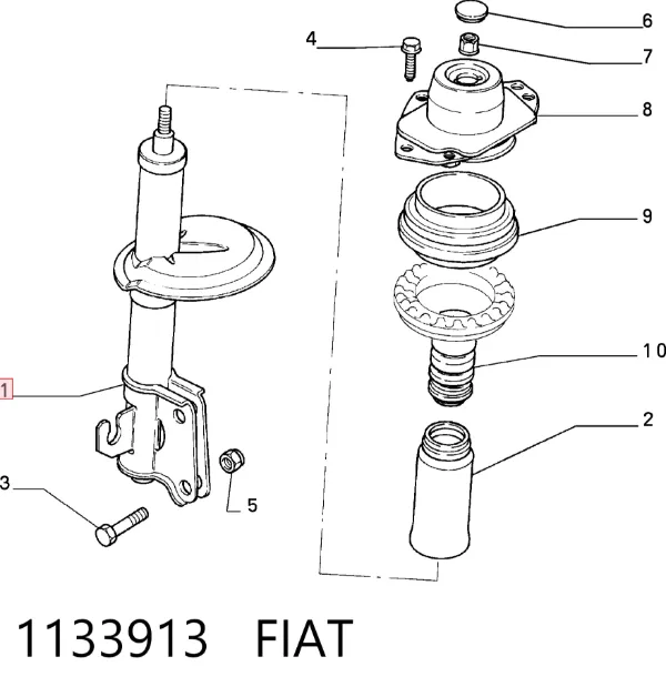 Амортизатор передній 1133913 Fiat/Alfa/Lancia