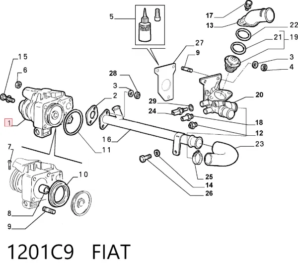Помпа 1201C9 Fiat/Alfa/Lancia