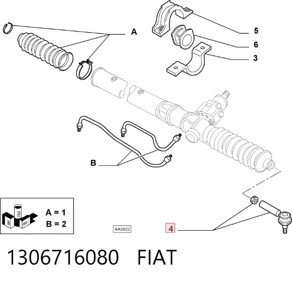 Рульовий наконечник 1306716080 Fiat/Alfa/Lancia