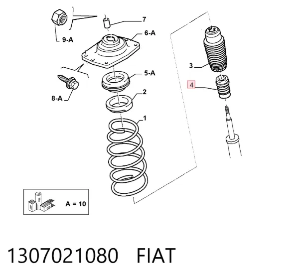Буфер-відбійник амортизатора переднього 1307021080 Fiat/Alfa/Lancia