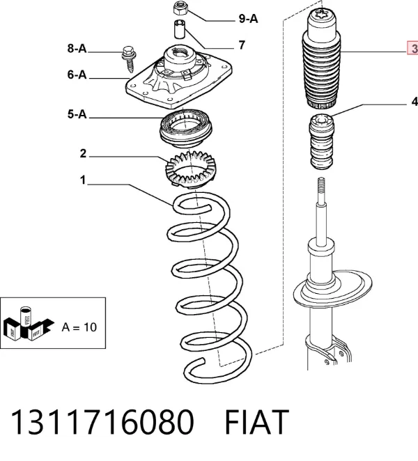 Пильник амортизатора переднього 1311716080 Fiat/Alfa/Lancia
