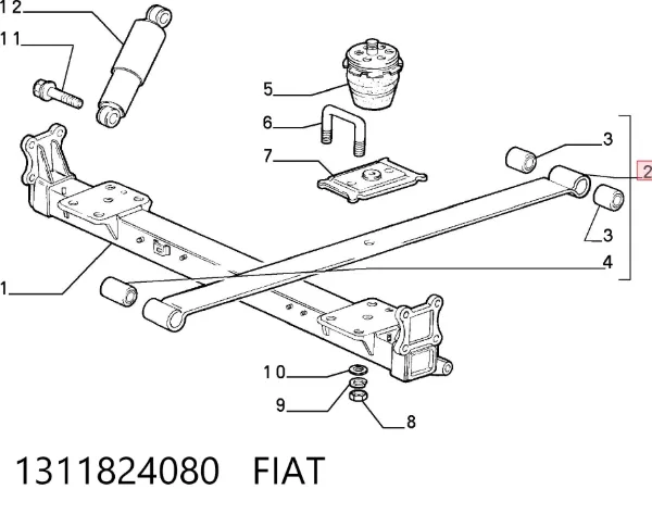 Ресори задні 1311824080 Fiat/Alfa/Lancia