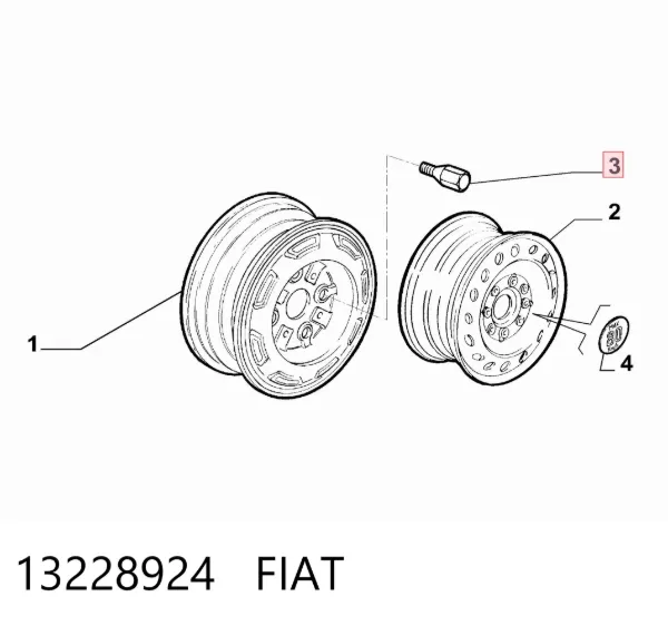 Колісний болт 13228924 Fiat/Alfa/Lancia