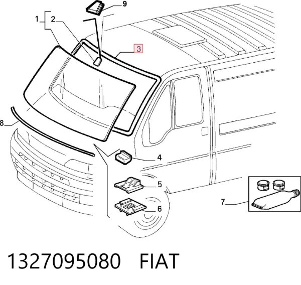 Ущільнювач лобового скла 1327095080 Fiat/Alfa/Lancia
