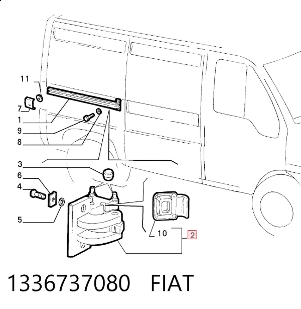 Ролик двері бічної/зсувної, правий центральний 1336737080 Fiat/Alfa/Lancia