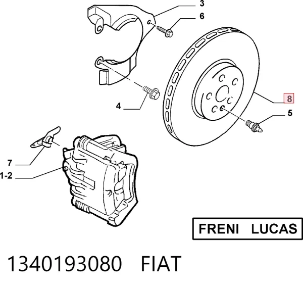 Гальмівні диски передні 1340193080 Fiat/Alfa/Lancia