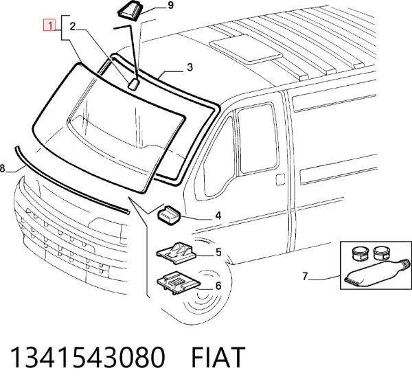 Лобове скло 1341543080 Fiat/Alfa/Lancia