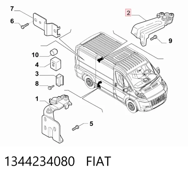 Ролик двері бічної/зсувної, правий верхній 1344234080 Fiat/Alfa/Lancia
