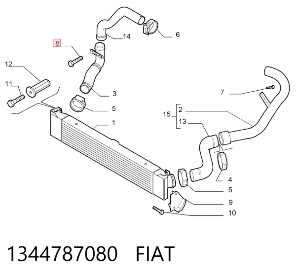 Шланг/патрубок интеркуллера 1344787080 Fiat/Alfa/Lancia