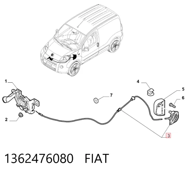 Трос капота Fiat Fiorino Qubo