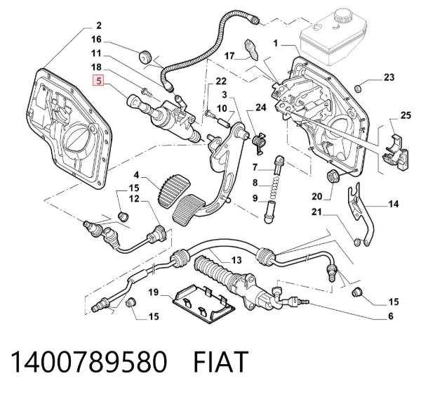Головний циліндр зчеплення 1400789580 Fiat/Alfa/Lancia