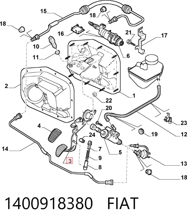 Педаль зчеплення 1400918380 Fiat/Alfa/Lancia