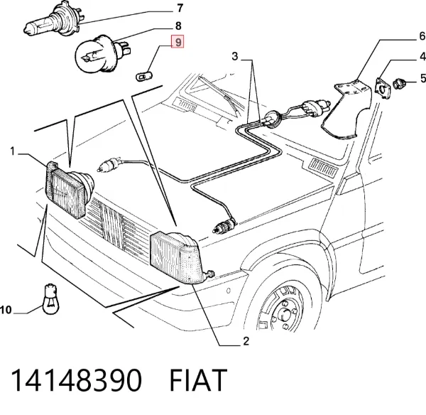 Лампочка 14148390 Fiat/Alfa/Lancia