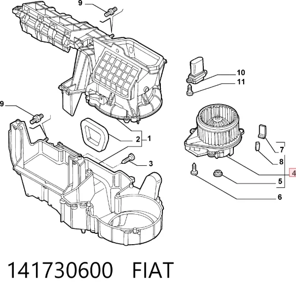 Вентилятора пічки 141730600 Fiat/Alfa/Lancia