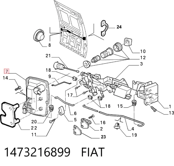 Ручка двері бічної/зсувної зовнішня права 1473216899 Fiat/Alfa/Lancia