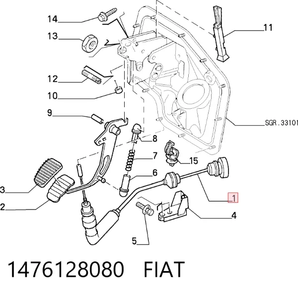 Трос зчеплення 1476128080 Fiat/Alfa/Lancia