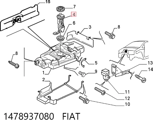 Датчик рівня палива 1478937080 Fiat/Alfa/Lancia