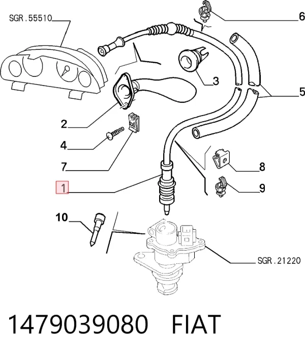 Трос спідометра 1479039080 Fiat/Alfa/Lancia