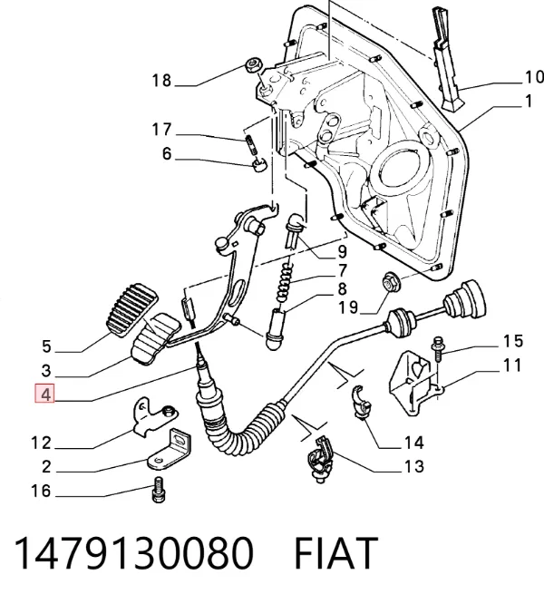 Трос зчеплення 1479130080 Fiat/Alfa/Lancia