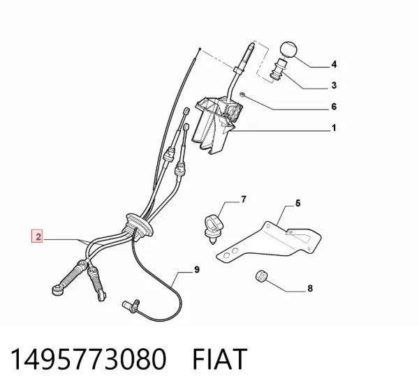 Трос перемикання передач 1495773080 Fiat/Alfa/Lancia
