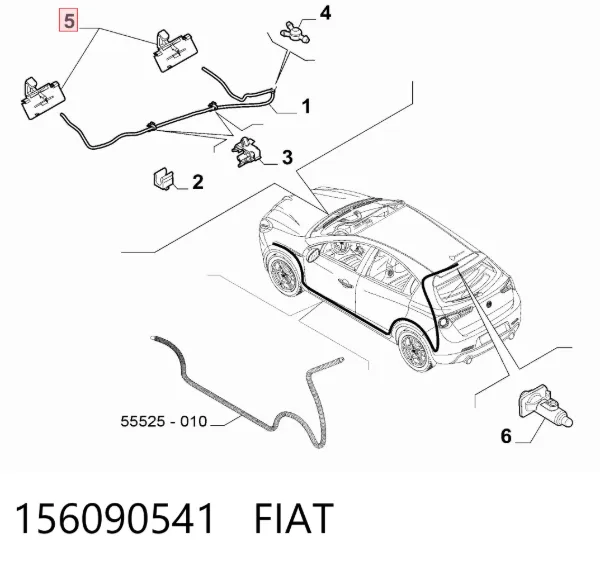 Форсунка омивача 156090541 Fiat/Alfa/Lancia