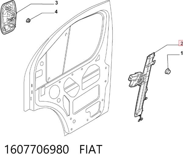 Склопідйомник передньої лівої двері 1607706980 Fiat/Alfa/Lancia