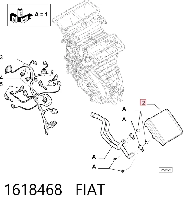 Радіатор пічки 1618468 Fiat/Alfa/Lancia