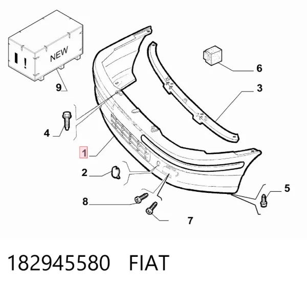 Передній бампер 182945580 Fiat/Alfa/Lancia