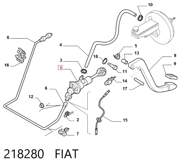 Головний циліндр зчеплення 218280 Fiat/Alfa/Lancia