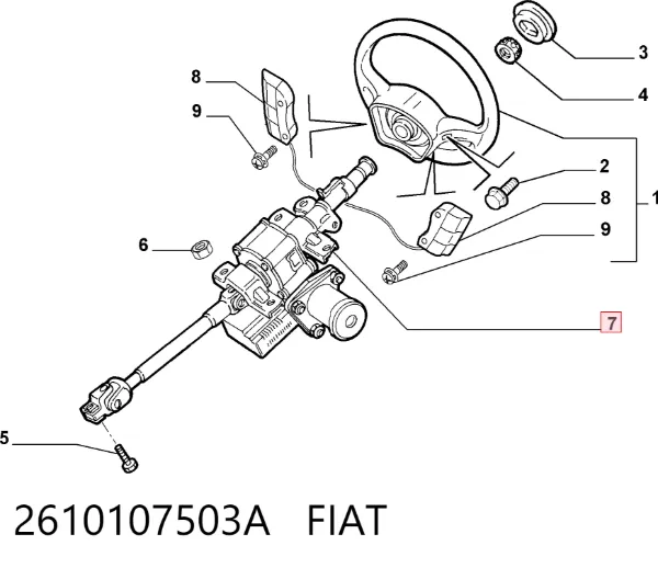 Рульова колонка 2610107503A Fiat/Alfa/Lancia