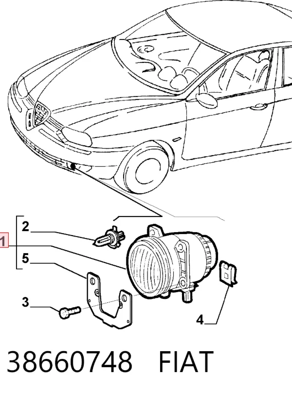 Фара протитуманна, ліва/права 38660748 Fiat/Alfa/Lancia